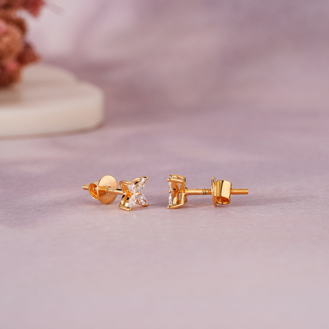Marquise Clover Stud Earrings