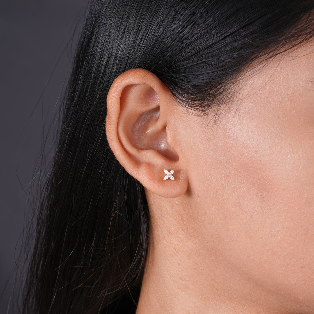 Marquise Clover Stud Earrings