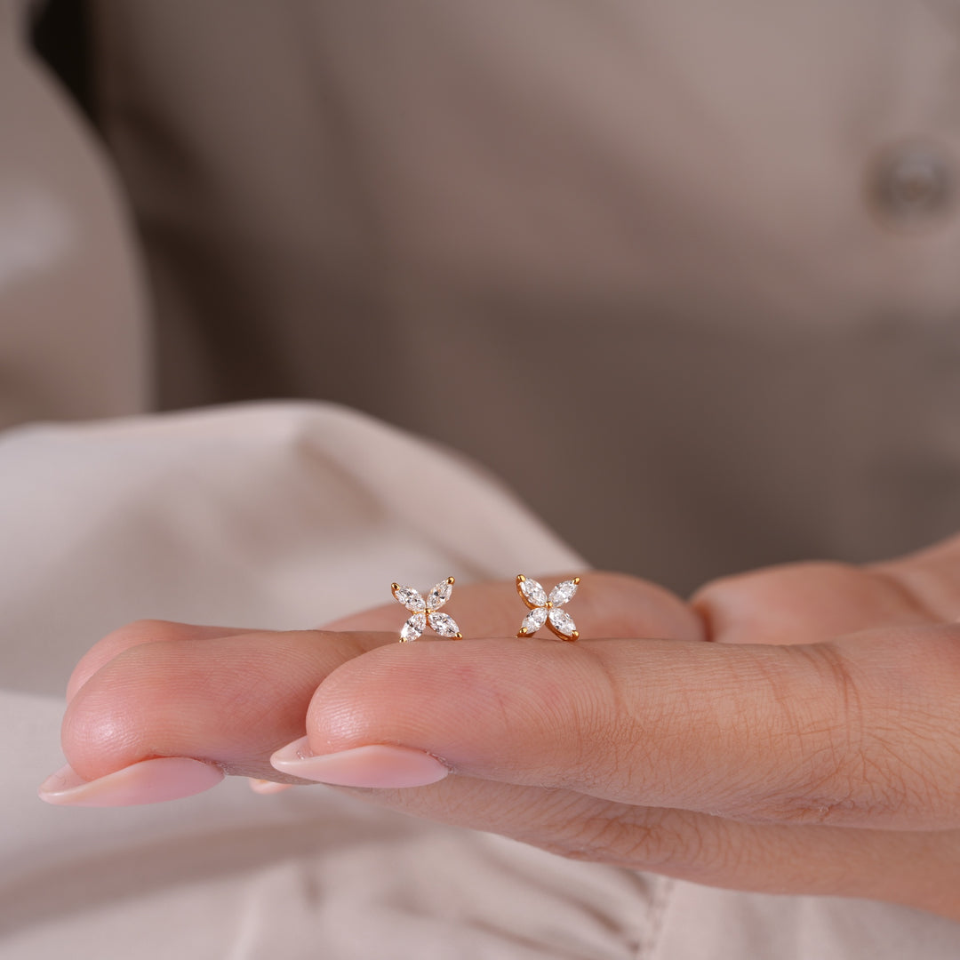 Marquise Clover Stud Earrings