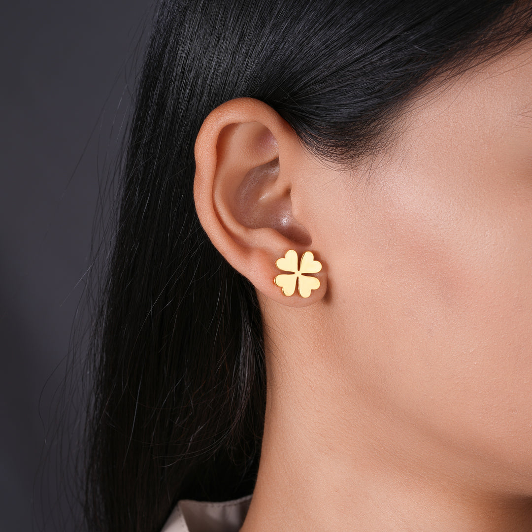 Four-Leaf Clover Stud Earrings