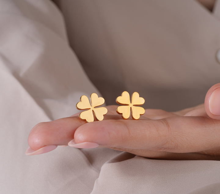 Four-Leaf Clover Stud Earrings