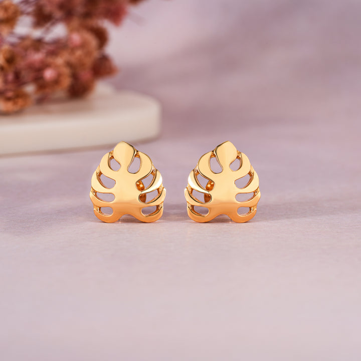 Monstera Stud Earrings