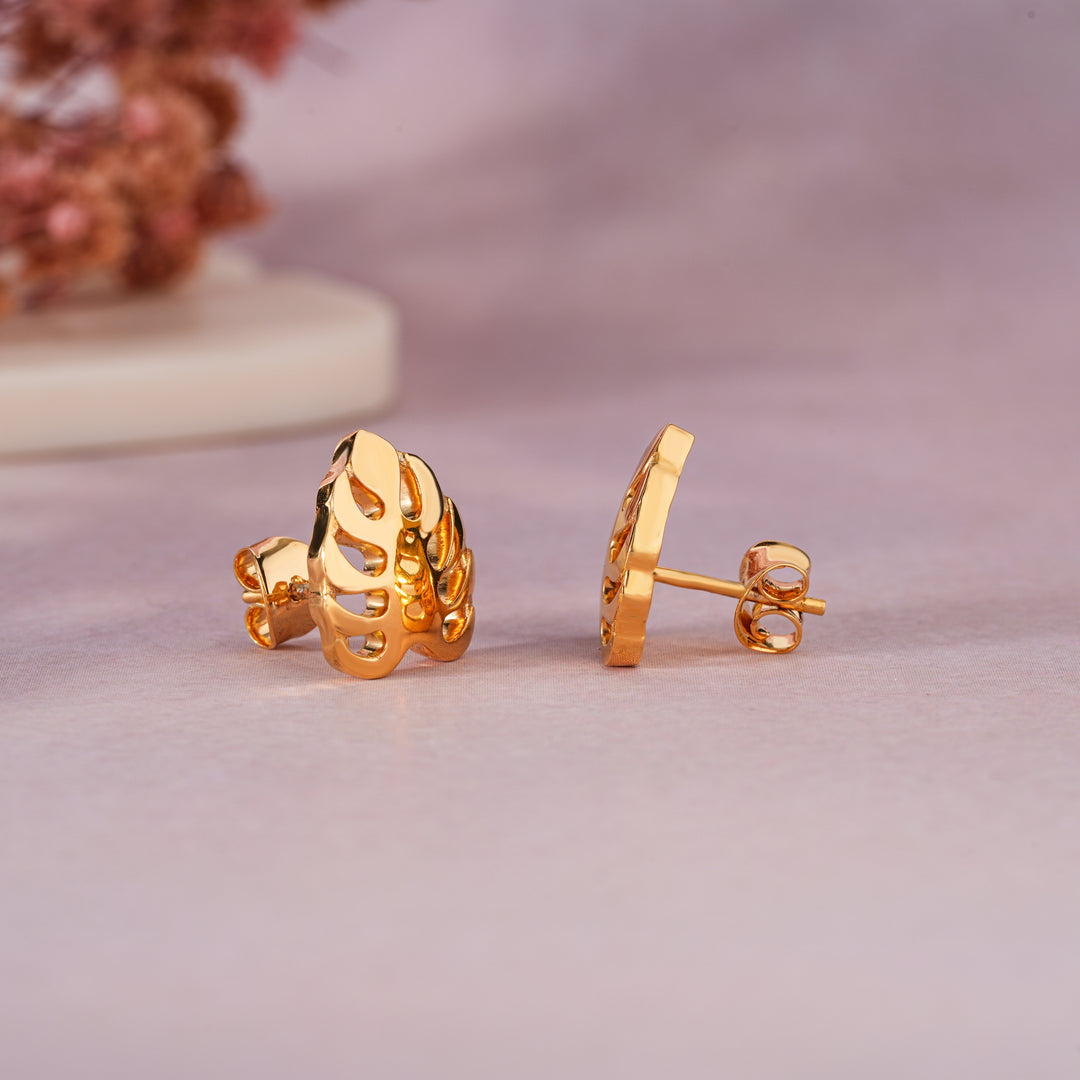 Monstera Stud Earrings