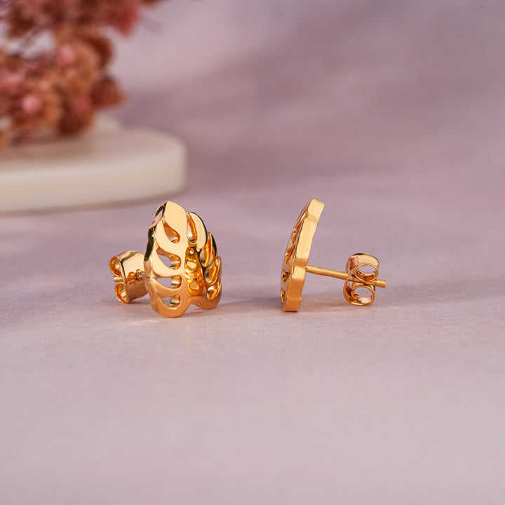 Monstera Stud Earrings