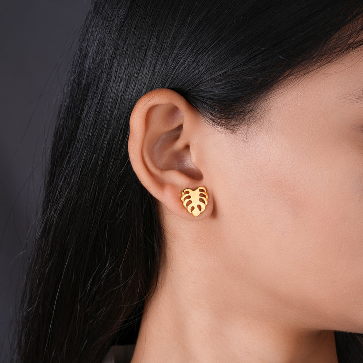 Monstera Stud Earrings