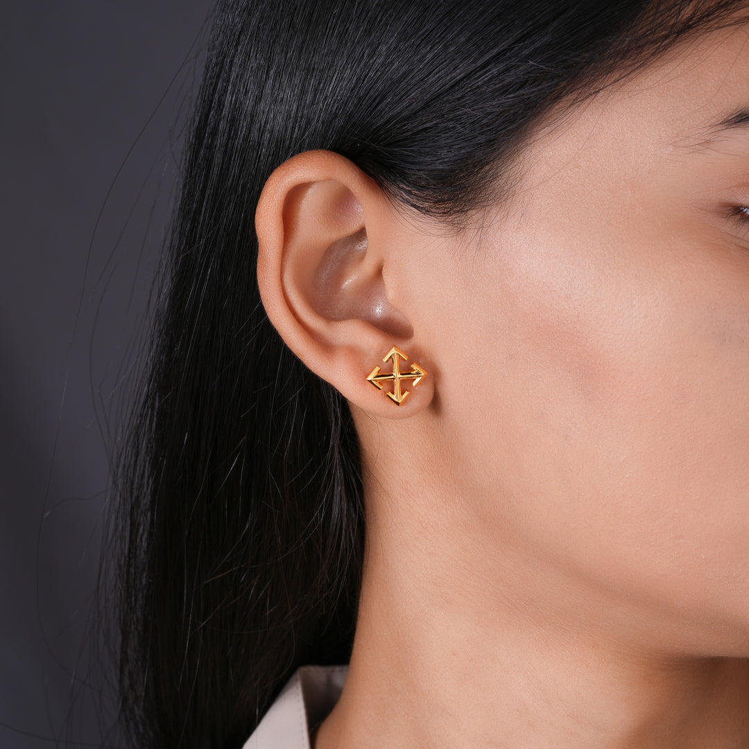 Crossed Arrow Stud Earrings