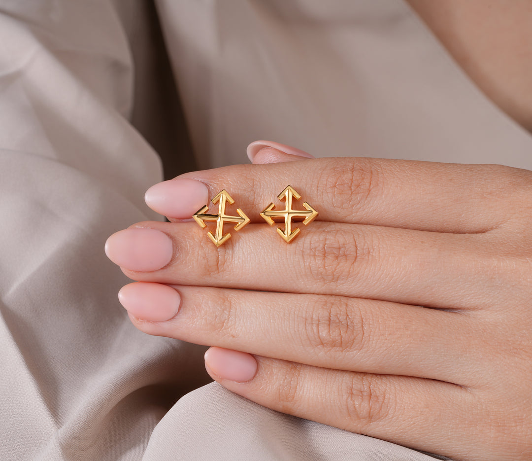 Crossed Arrow Stud Earrings