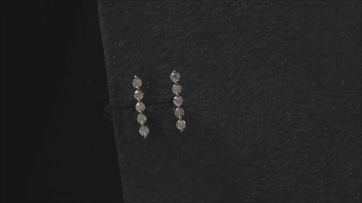 Diamond Row Stud Earrings