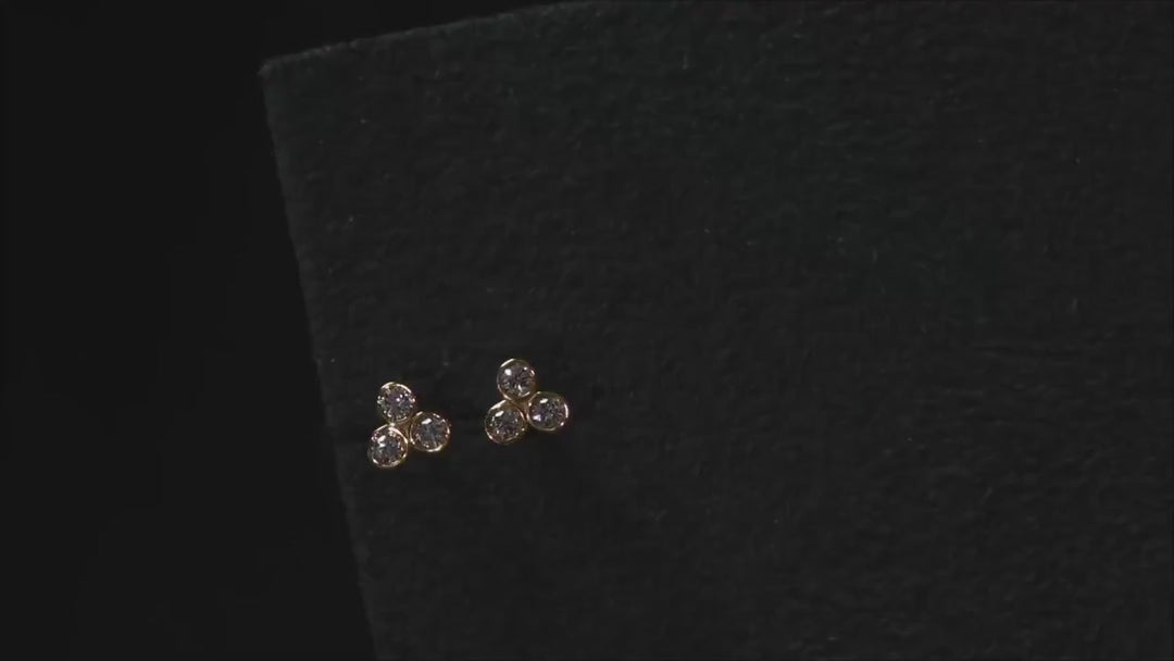 Trio Bezel Stud Earrings