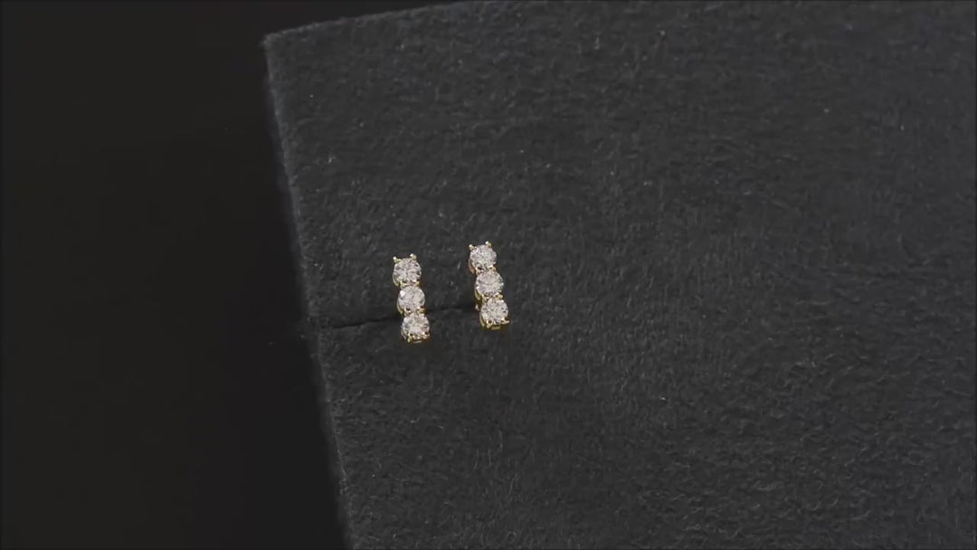 Diamond Bar Stud Earrings